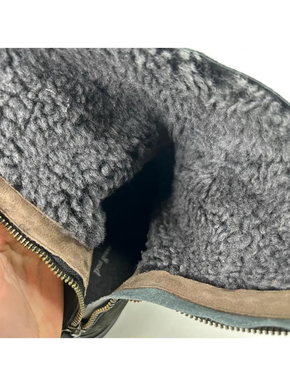 Paul Green Palmer black winter boot US 7 Fur-Lined Back Zip Chunky Heels Boots
